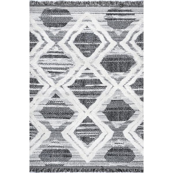 nuLOOM Prissy Gray 9 ft. x 12 ft. Moroccan Shag Area Rug