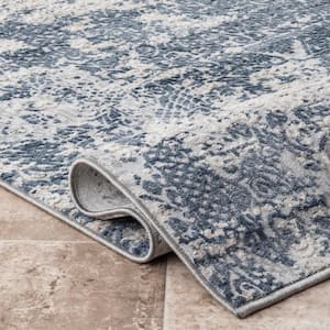Wilde Tribal Distressed Blue 7 ft. x 9 ft. Area Rug