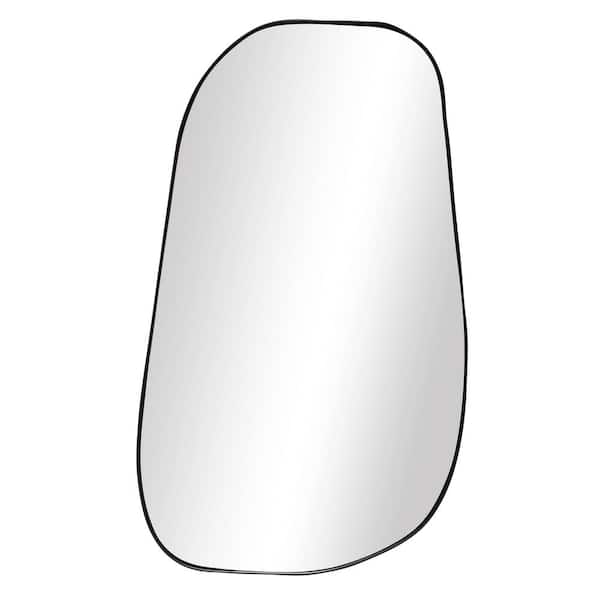 Mirrorize Canada 12 in. W x 21 in. H Premium Modern Irregular Mirror in Black Stainless-Steel Finish
