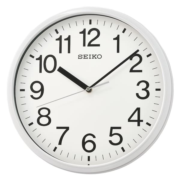 Seiko 12 in. White Business Wall Clock