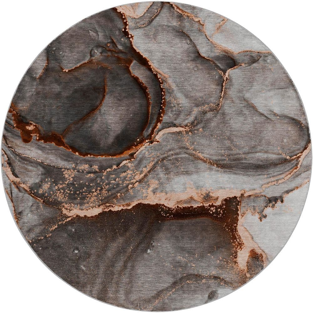 Dream Shag Premium Machine Washable Abstract ADS525 Peach 8 ft. x 8 ft. Round Rug price history on PriceWatchPro