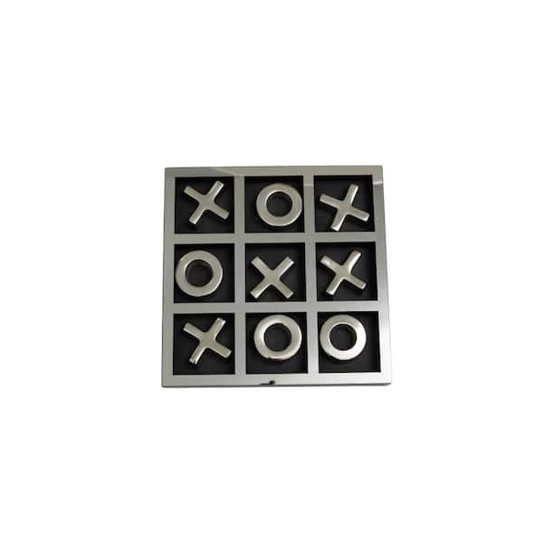 Tic Tac Toe Game - Black & Silver