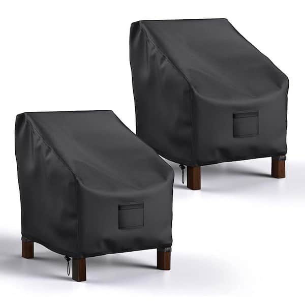 2 Pack Heavy Duty Patio Deep Seat Chair Covers, All Weather Outdoor Lounge Furniture Covers Fit Up to 31"W x 38"D x 30"H