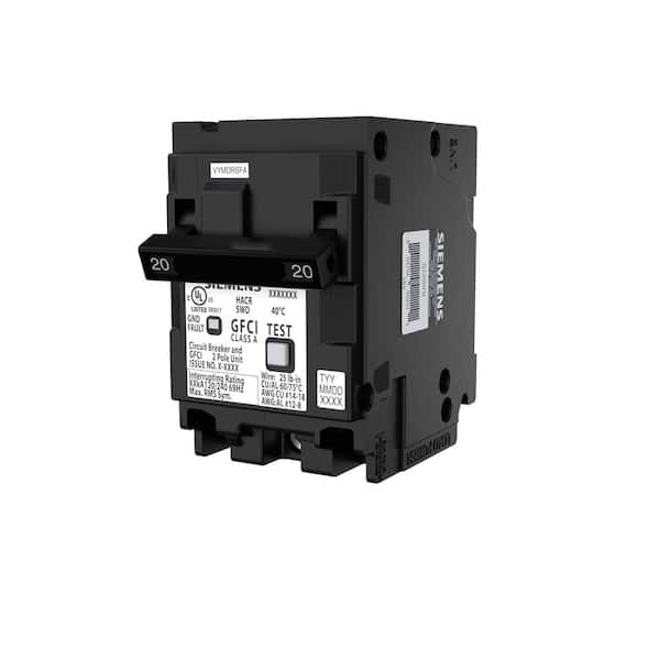 QPFBN 20 Amp 2-Pole GFCI Plug-On Neutral Circuit Breaker