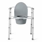 Medline 3 in 1 Steel Folding Bedside Commode Toilet Seat G1 200X1