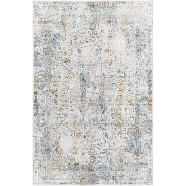 Carmel Blue Traditional Abstract 6 ft. 7 in. x 9 ft. 6 in. Area Rug