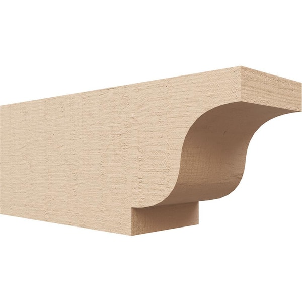 Ekena Millwork 6-in. x 8-in. x 20-in. Newport Woodgrain, Primed Tan Timberthane Polyurethane Rafter Tail Brace