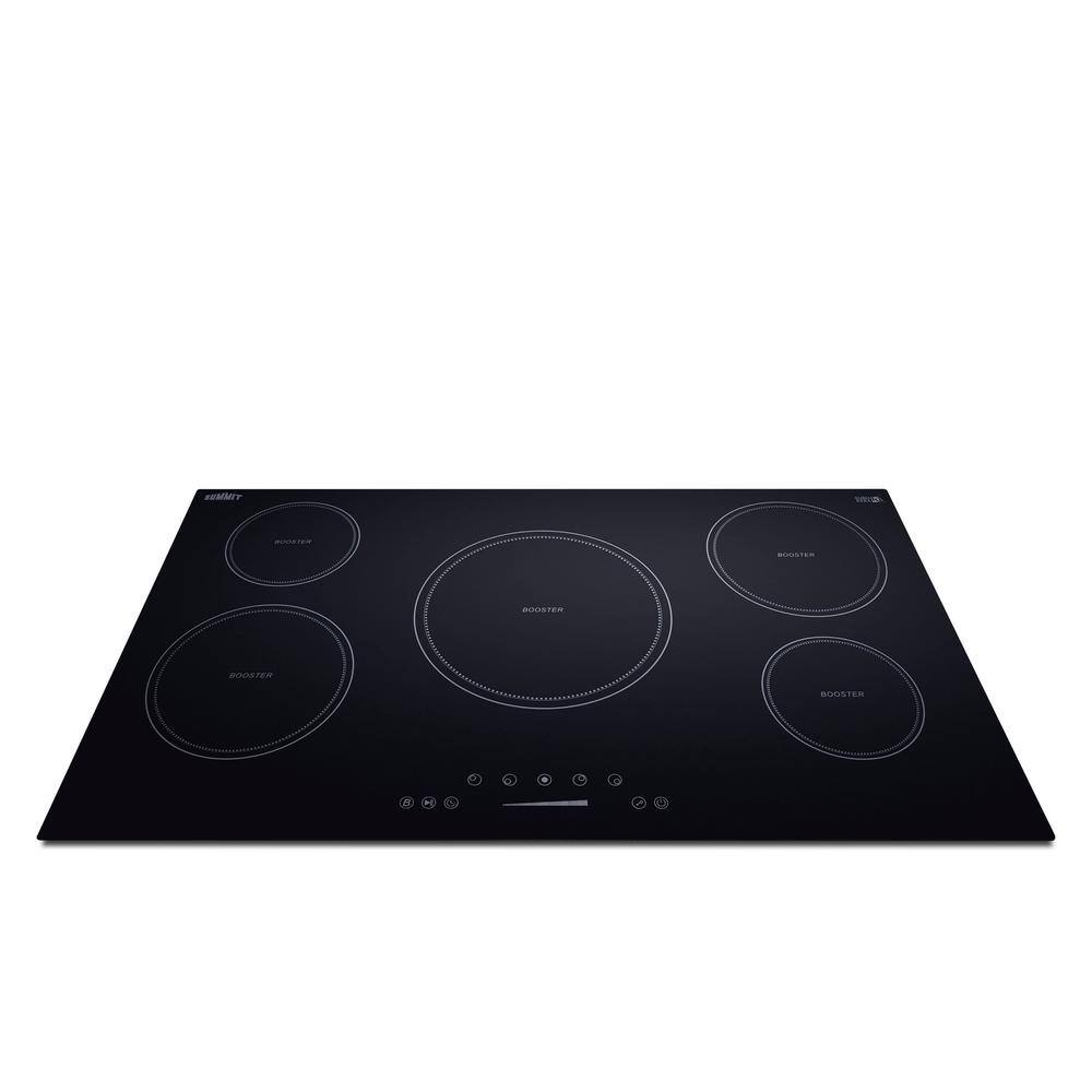 Summit 36" Black Ceramic Glass 5-Burner Induction Cooktop