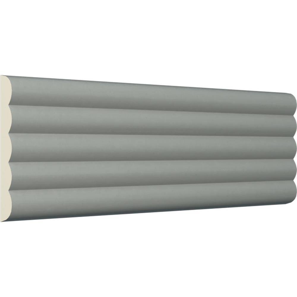 Gray Polyurethane Fluted Panel Moulding Sample, 12" x 3"