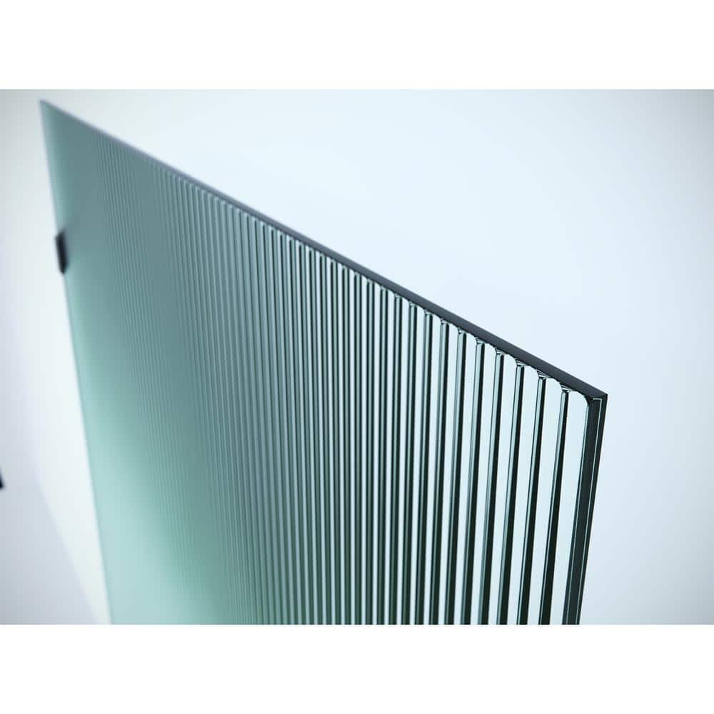 78 in. x 40 in. Frameless Fluted Glass Shower Panel with Polished Chrome Finish