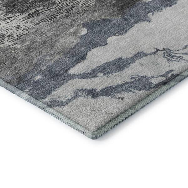 Mayfield Premium Machine Washable Abstract AMF2054 Gray 5 ft. x 7 ft. 6 in. Area Rug