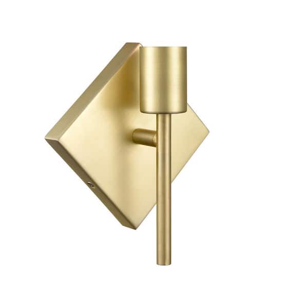 Mia 1-Light Satin Brass Wall Sconce with Shade