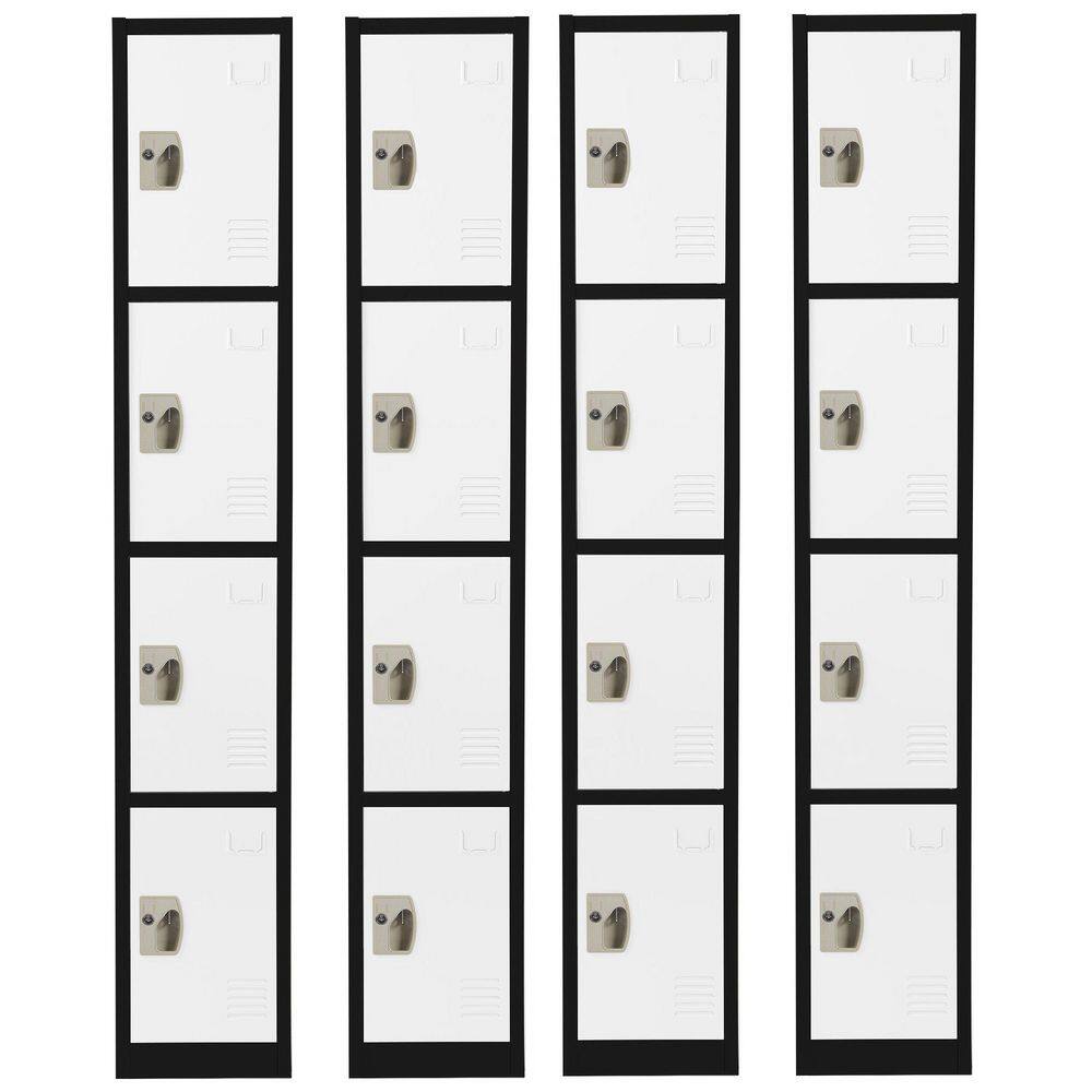 4-Tier Steel Commercial Storage Locker with Key Lock, Black and White, 4-Pack price history on PriceWatchPro