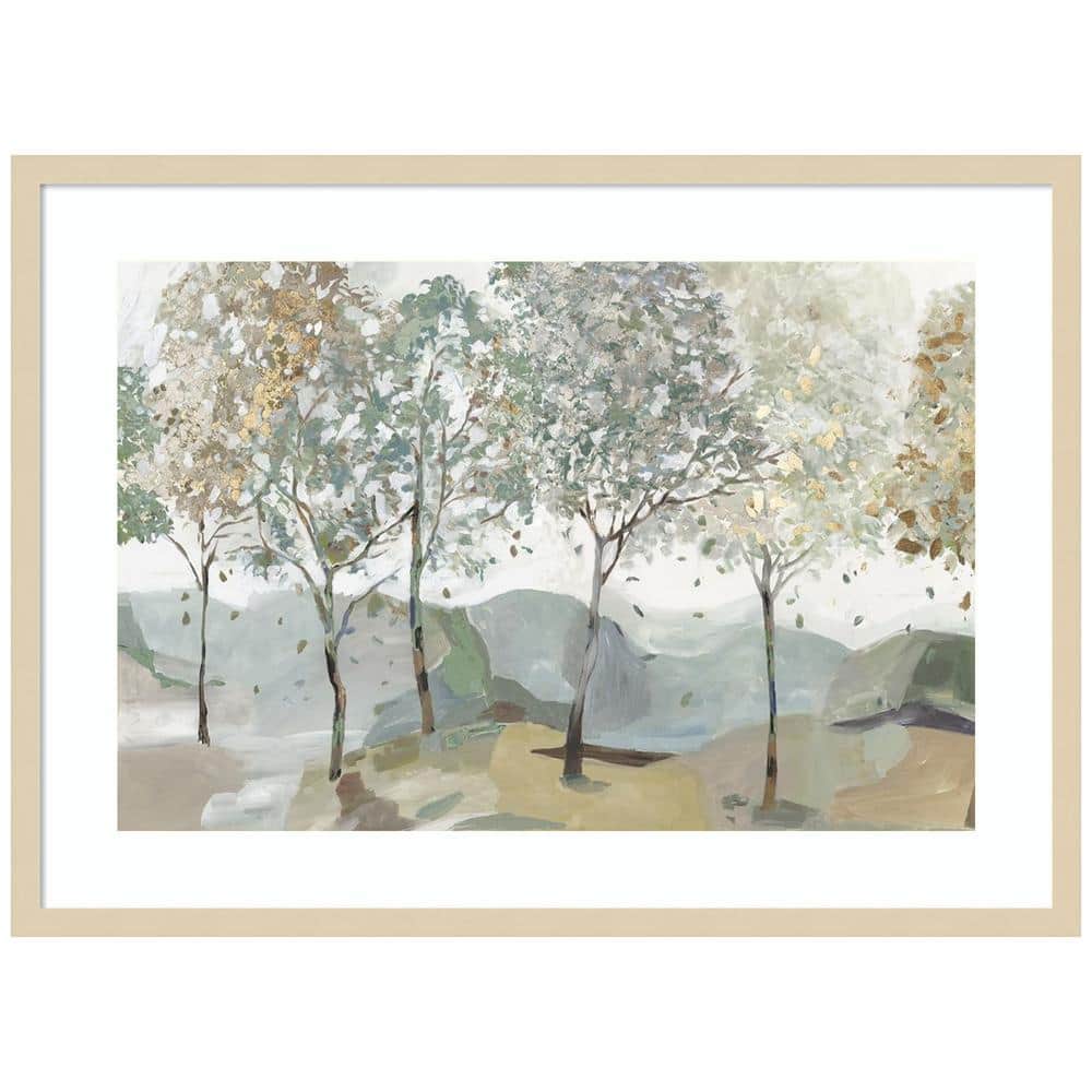 Blue Tree Ridge I Framed Landscape Print in Natural Wood