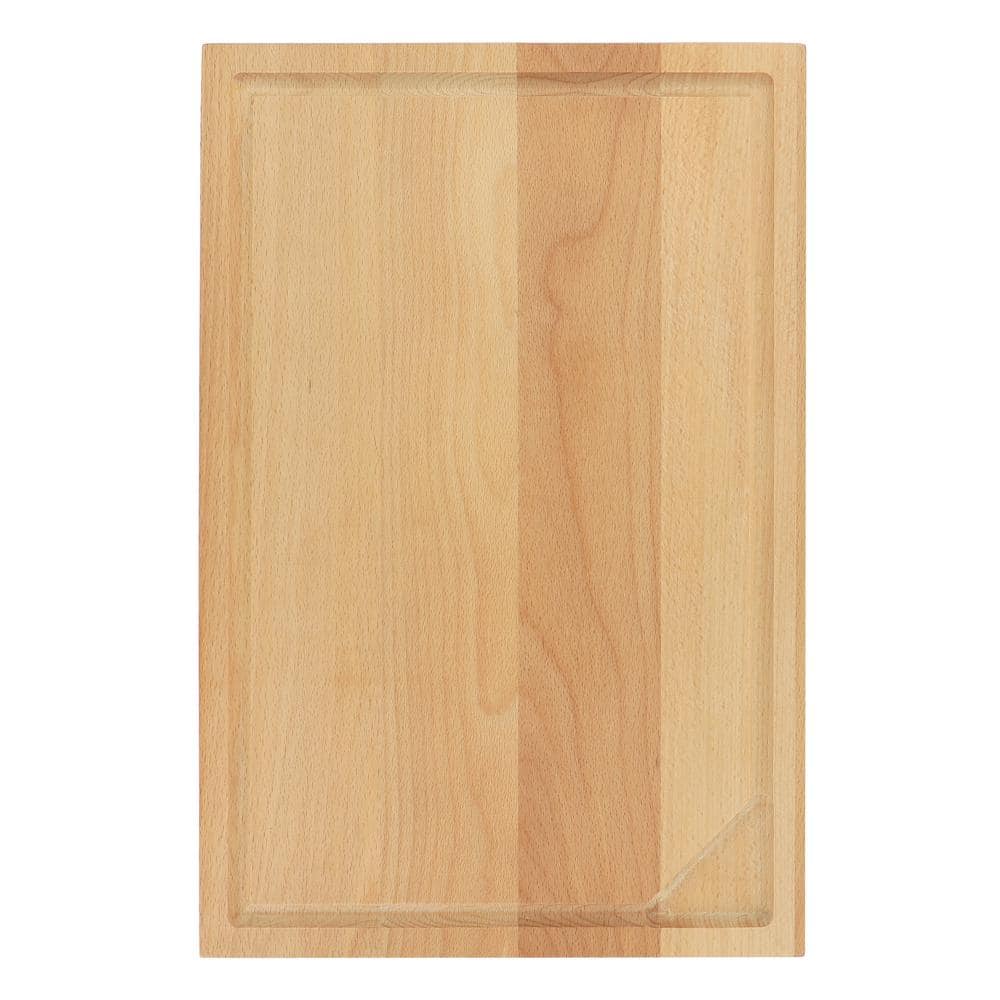 18" x 12" Beech Wood Rectangular Cutting Board with Grooves