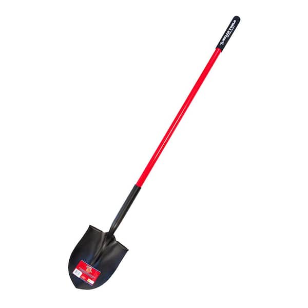 Bully Tools 82515 14-Gauge Round Point Shovel with Fiberglass Long Handle 