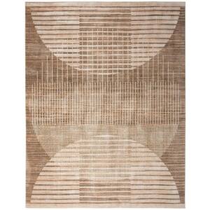 Astra Machine Washable Latte 7 ft. x 9 ft. Graphic Contemporary Area Rug