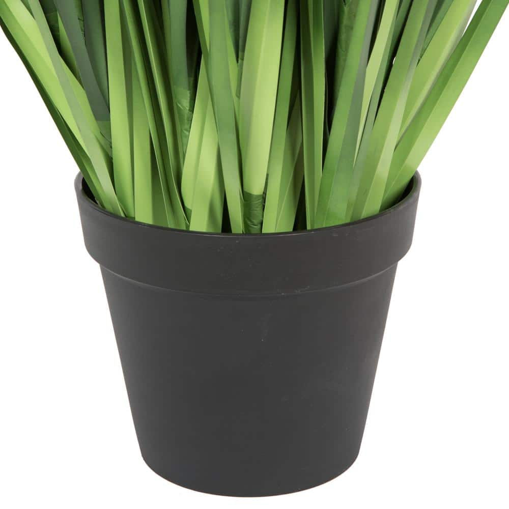 60" Tall Green Faux Grass in Black Plastic Pot