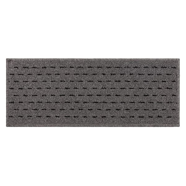Pin Dot Dark Gray/Black 9 in. x 24 in. Polypropylene Stair Tread Cover