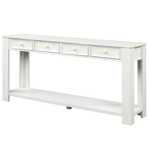 Unbranded 64 in. W x 15 in. D x 30 in. H Bathroom White Linen Cabinet