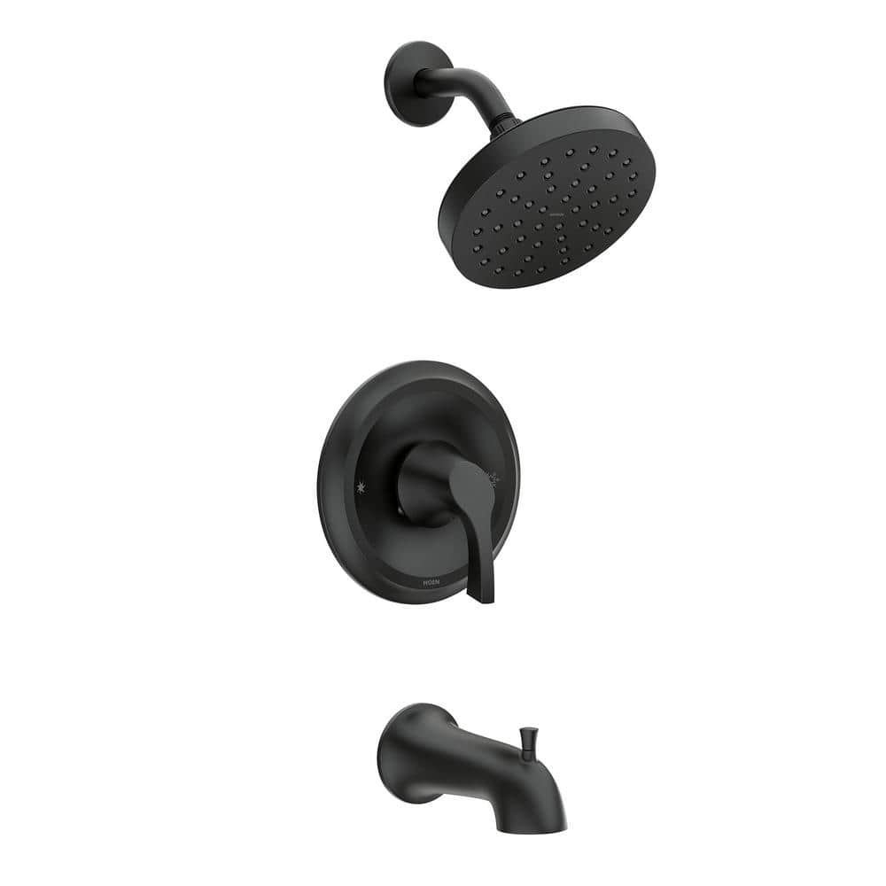 Korek Single-Handle 1-Spray 1.75 GPM Showerhead Tub and Shower Faucet in Matte Black (Valve Included) -  MOEN, 82466BL