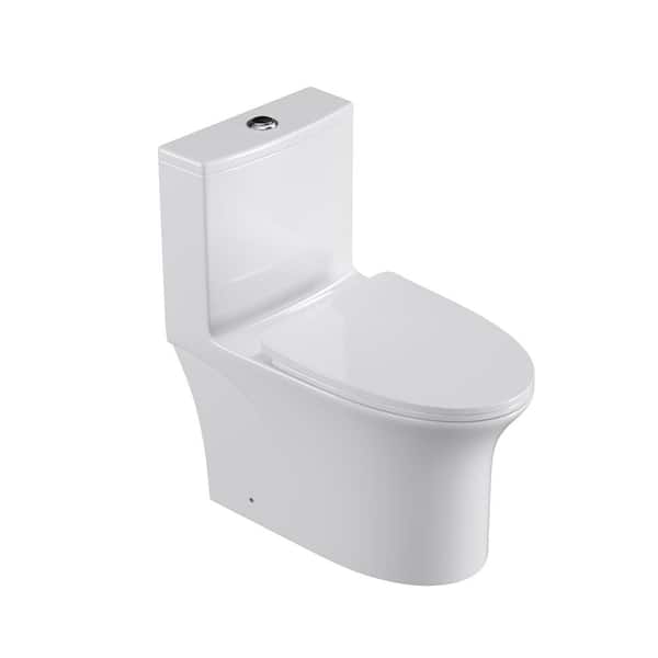 GIVING TREE 1-Piece 1.1/1.6 GPF Dual Flush Elongated Standard Toilet in Gloss White, Seat Included