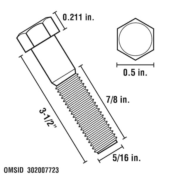 Qty 25 316 Stainless Steel Hex Cap Screw Bolt PT UNC 5/16-18 x 3-1/2 