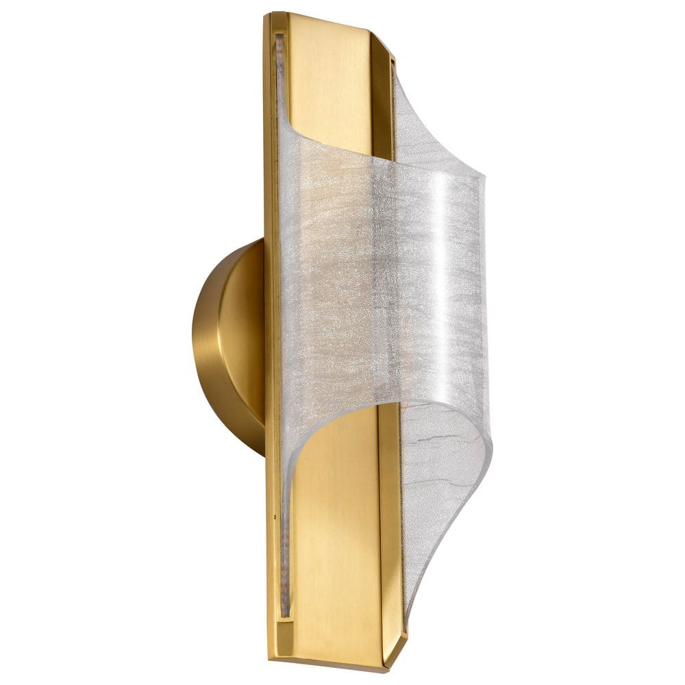 Idris 1-Light Vintage Brass Contemporary Dimmable 3000K Integrated LED Vanity Wall Sconce with Clear Acrylic Shade price history on PriceWatchPro