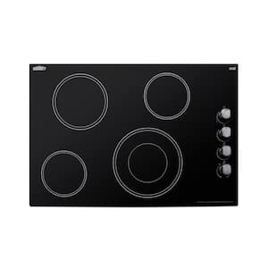 30 in. Radiant Electric Cooktop in Black with 4 Elements including Dual Zone Element