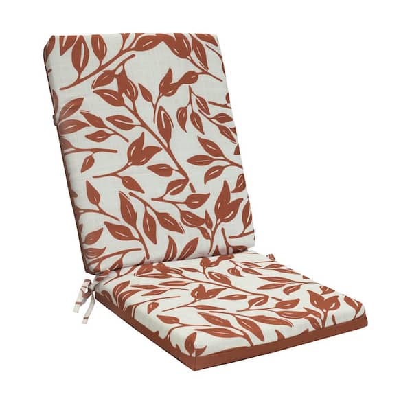 OUTDOOR DECOR BY COMMONWEALTH Ruby Red Outdoor Cushion High Back in Red Ivory 22 x 44 - Includes 1-High Back Cushion