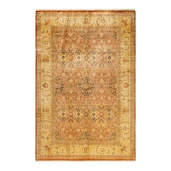 6 ft. x 9 ft. Brown Mogul Oriental Wool Indoor Area Rug