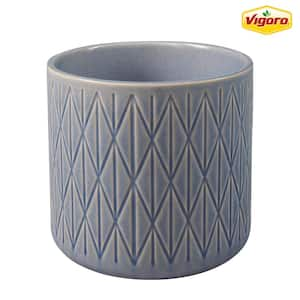 4.8 in. Malibu Small Blue Textured Ceramic Pot (4.8 in. D x 4.3 in. H)