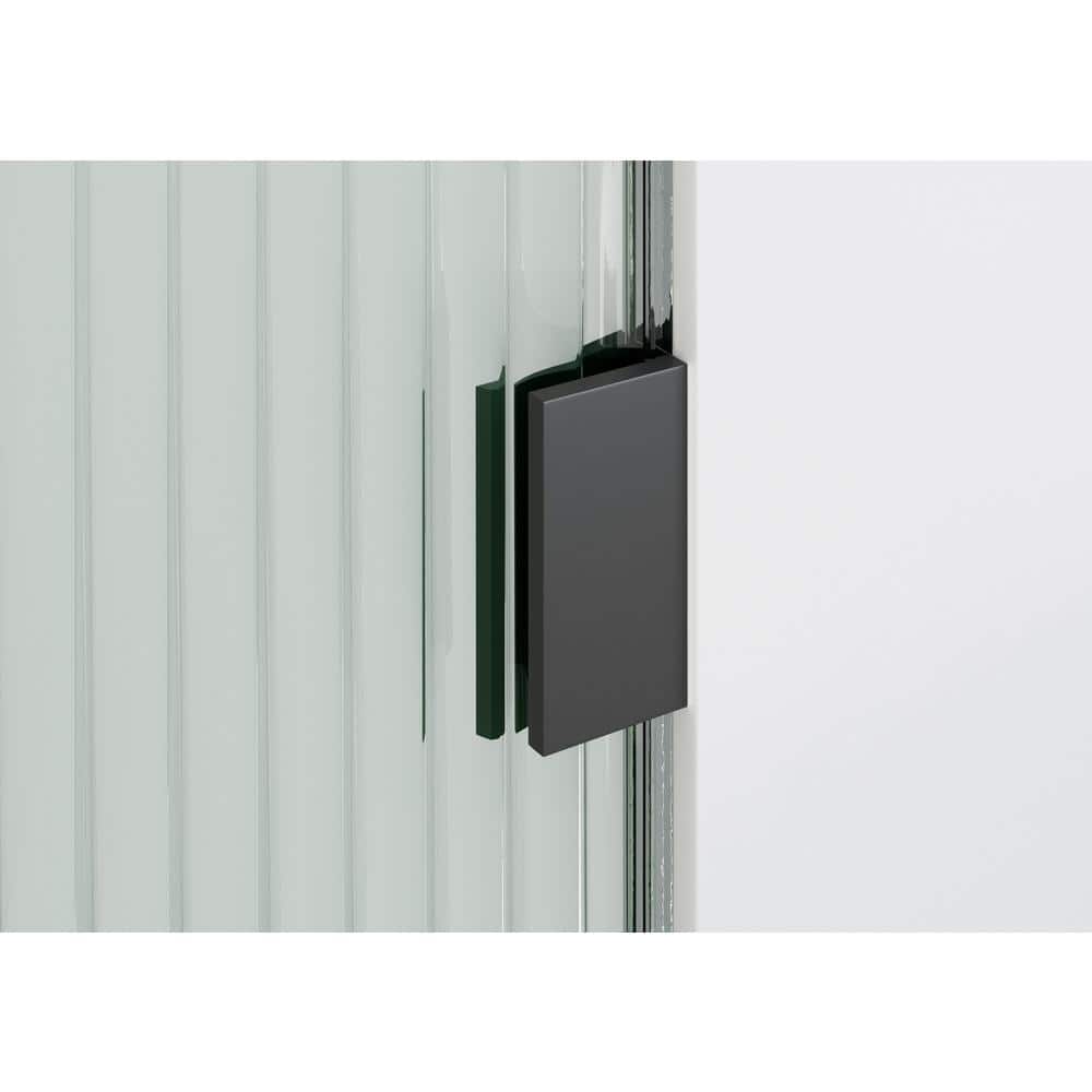 Aurora Matte Black 36" x 78" Frameless Fluted Glass Shower Door