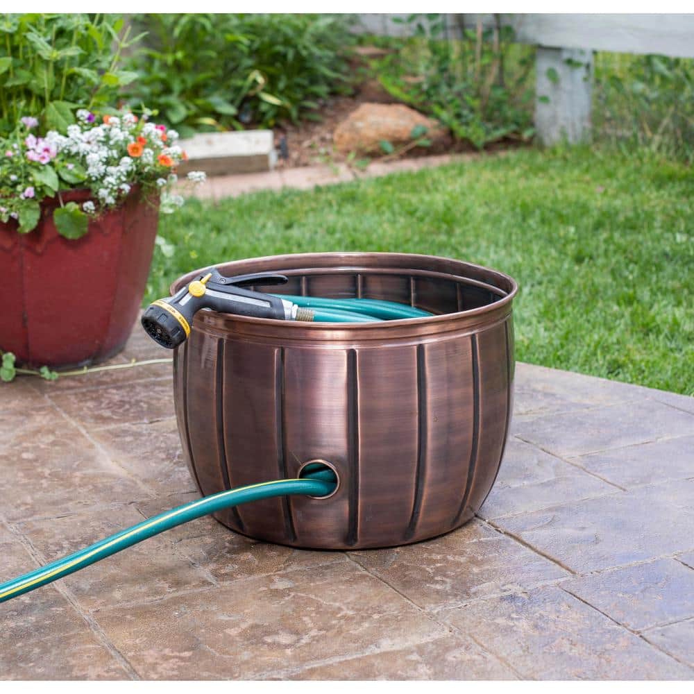 Antique Copper Steel Decorative Water Hose Pot