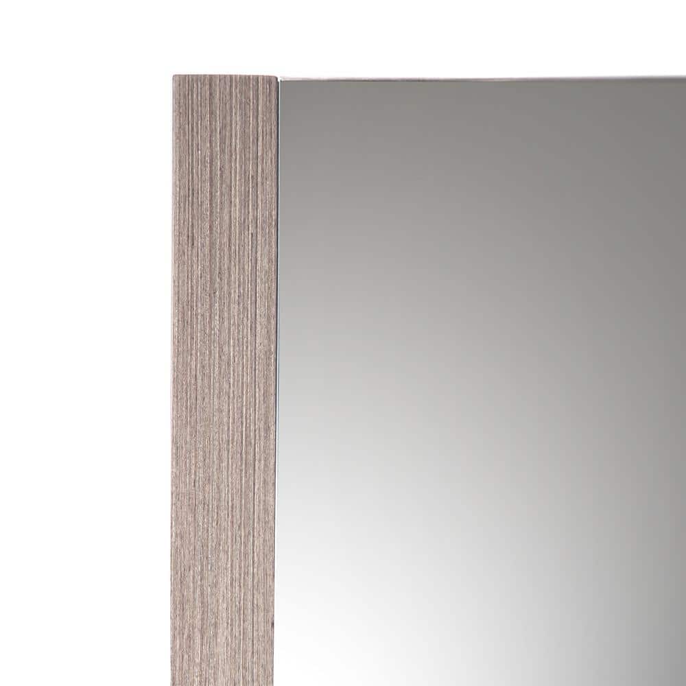 Sleek Gray Oak 25.5"x31.5" Modern Rectangular Bathroom Vanity Mirror