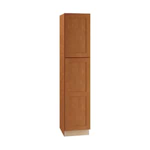 Hargrove Assembled 18 x 84 x 21 in. Plywood Shaker Vanity Linen Cabinet Left Soft Close in Stained Cinnamon