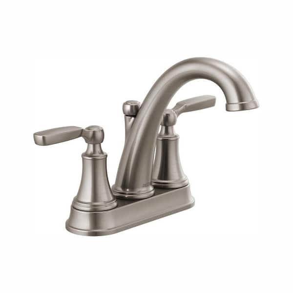 Delta Woodhurst 4 in. Centerset 2-Handle Bathroom Faucet in Stainless