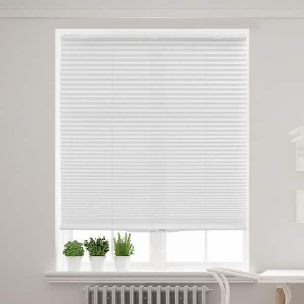 Lumi Home Furnishings DIY White Cordless Light Filtering Polyester Honeycomb Cellular Shade 34 in. W x 64 in. L