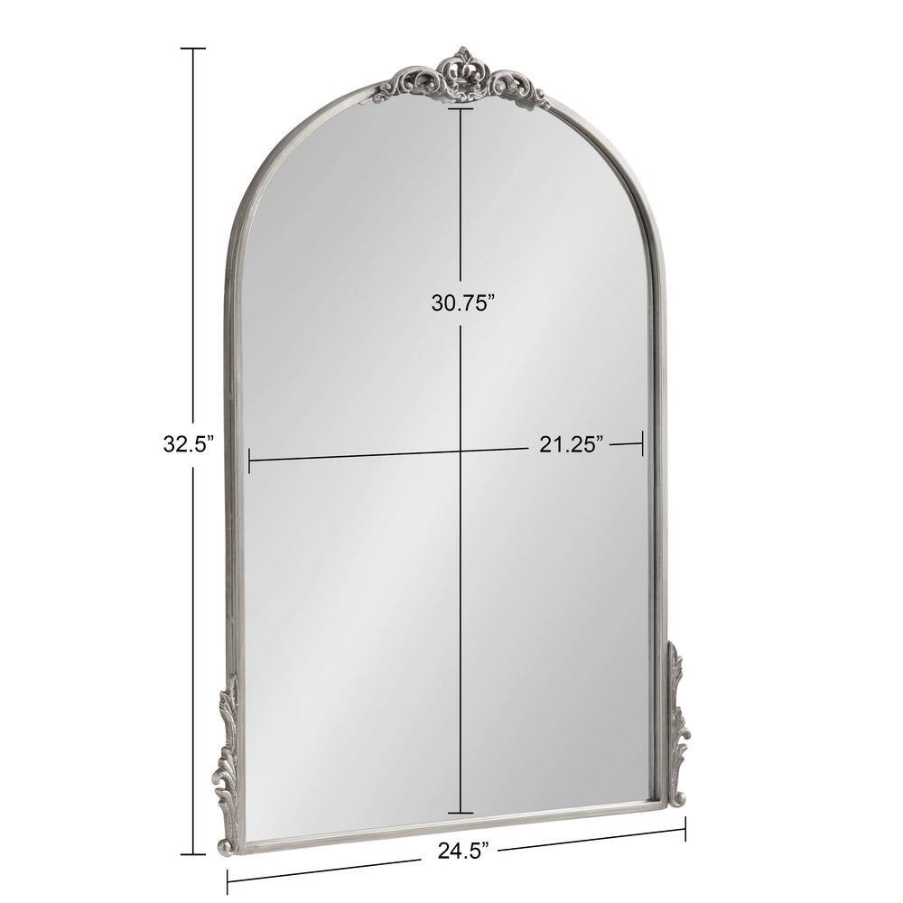 Myrcelle Silver Ornate Arched Wall Mirror 25" x 33"