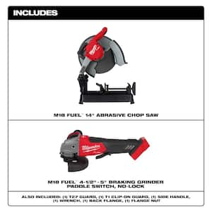 M18 FUEL 18-Volt Lithium-Ion Brushless Cordless 14 in. Abrasive Cut-Off Saw w/ 4-1/2 in. /5 in. Grinder