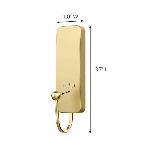Command 3 lbs. Medium Satin Brass Hook (2-Hooks, 4 Medium Strips)  17034BR-ES - The Home Depot