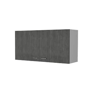 Anky 39.3 in. W x 12.6 in. D x 19.3 in. H Bathroom Storage Wall Cabinet in Gray with Two Doors