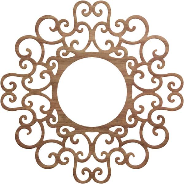 Ekena Millwork 0.25 in. x 34 in. x 34 in. Wood (Walnut) Medallion Moulding