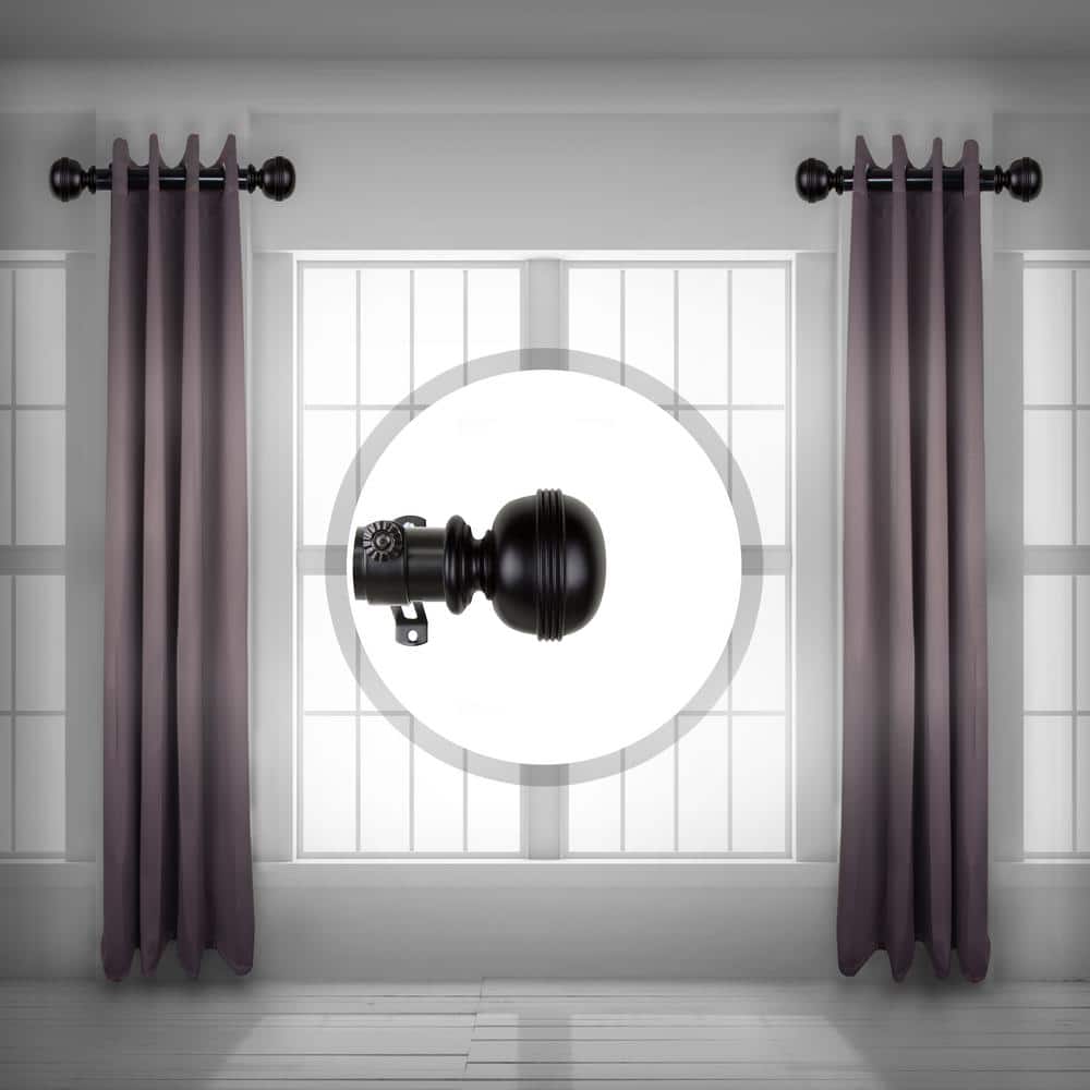 Jovian 1.5 inch Side Single Curtain Rod Adjustable 12-20 inch long (Set of 2) - Black price history on PriceWatchPro