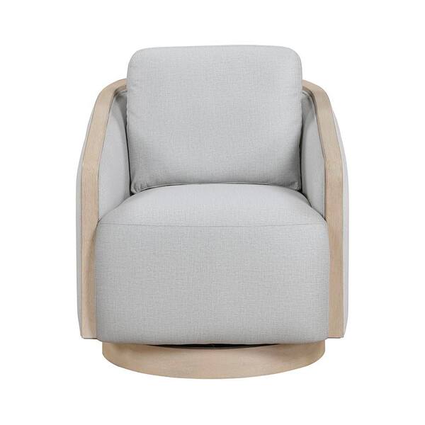 Lazzara Avondale Upholstery Textured Fabric Gray Swivel Arm Chair