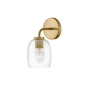 Percy 5.25 in. 1-Light Lacquered Brass Vanity Light
