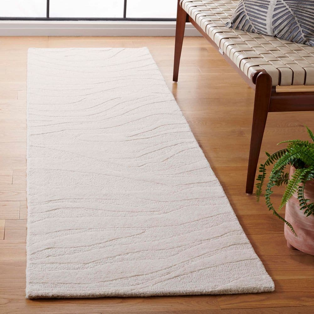 Wavy Long Rug SAFAVIEH Rodeo Drive 2 ft. x 8 ft. Ivory Solid Wavy Runner Rug RD175A ...