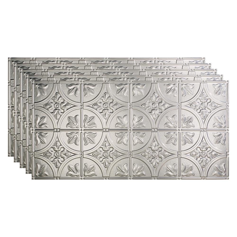 Traditional #2 2 ft. x 4 ft. Glue Up Vinyl Ceiling Tile in Brushed Aluminum (40 sq. ft.) price history on PriceWatchPro