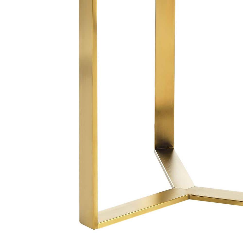 Gold Round Metal and Glass Side Table
