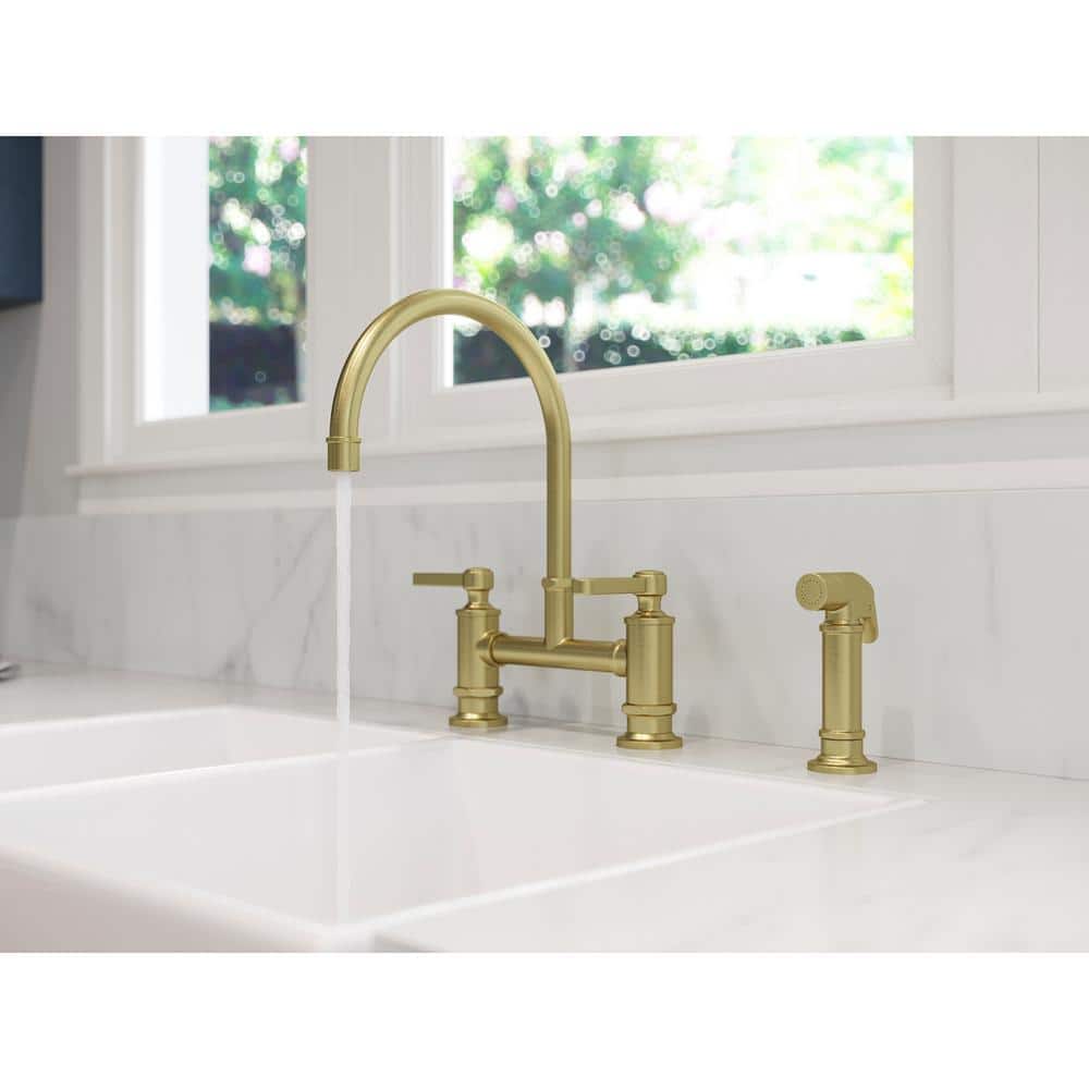 Brushed Gold Stainless Steel Kitchen Faucet with Pull-out Spray